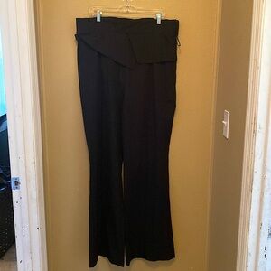 Plus black foldover waistband pants